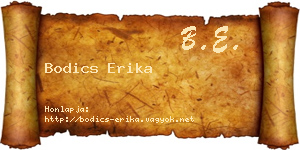 Bodics Erika névjegykártya